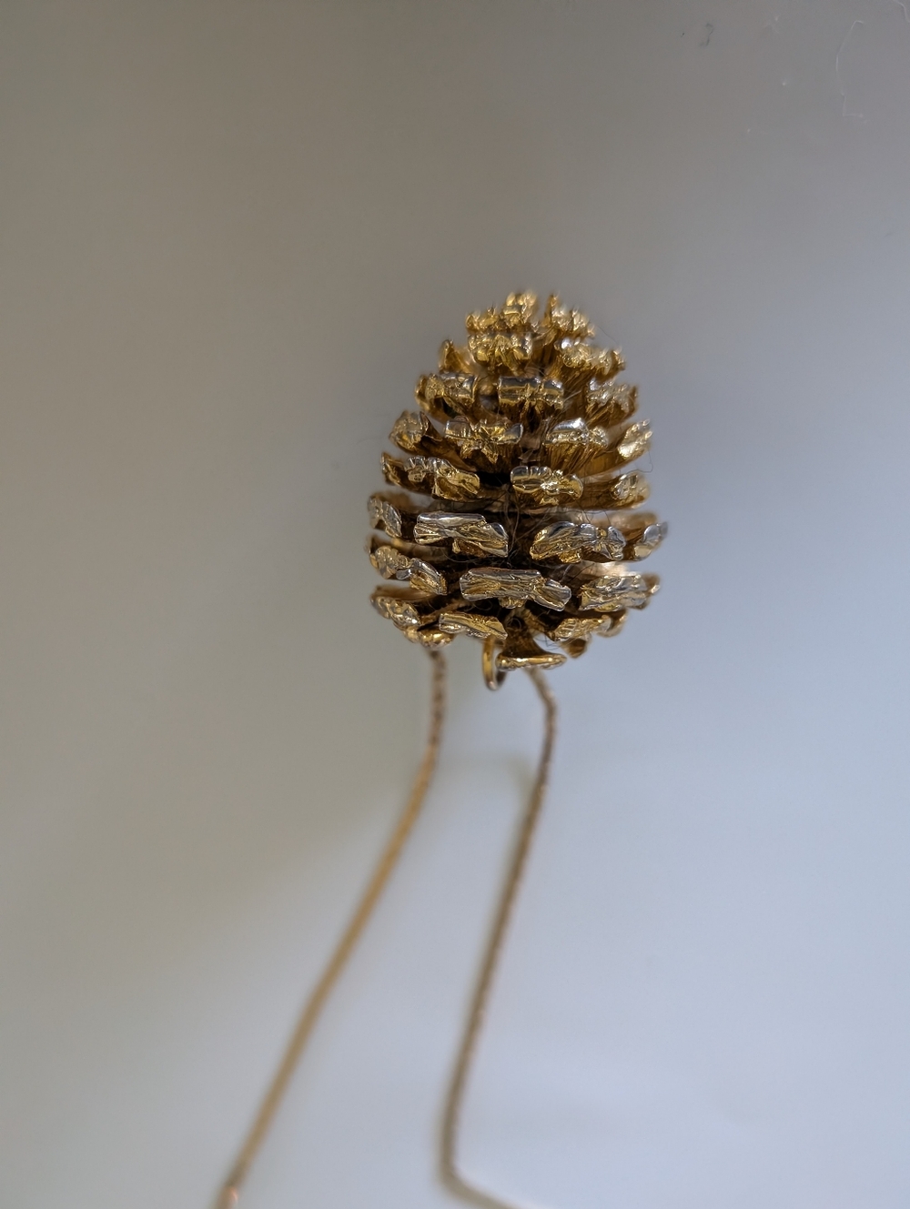 Gold Pinecone Pendant Necklace and Earrings Set - Picture 7 of 13